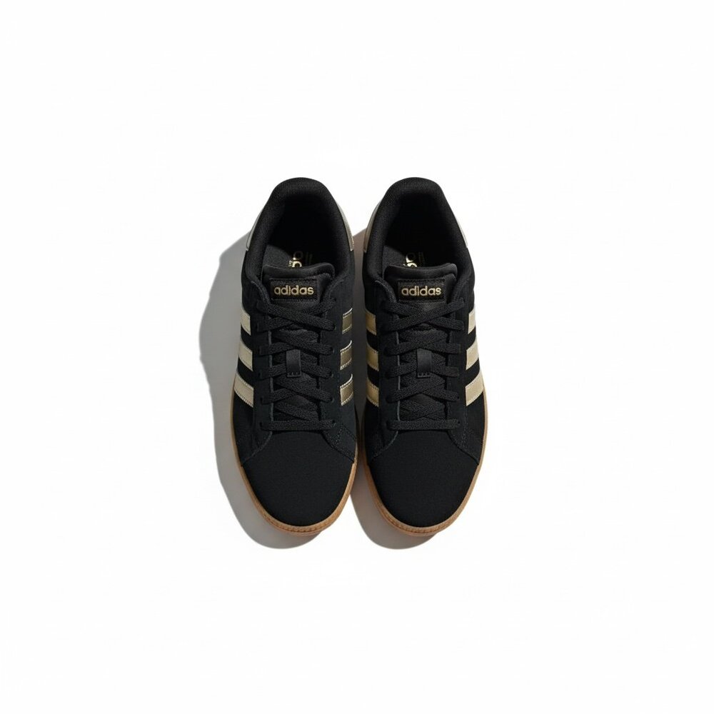 Adidas Cloudfoam Court Sneakers – Black/Silver with Gum Sole – Women’s 8.5 – New - Picture 6 of 7